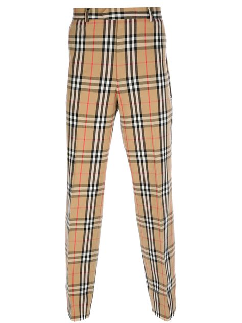 pantaloni burberry uomo corti|burberry trousers for men.